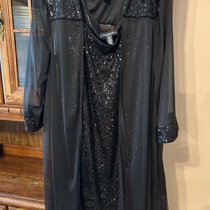 Dress, black sequin 18W